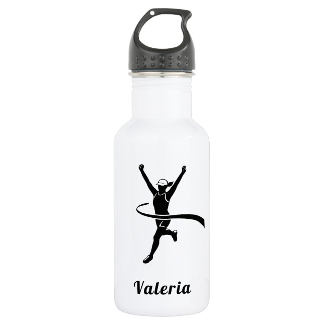 Botella De Agua Chica que ejecuta Marathon Track Cross Country Kid (Anverso)