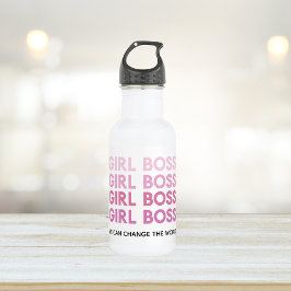 Botella De Agua Chica rosa moderno Jefe mejor regalo para Girly