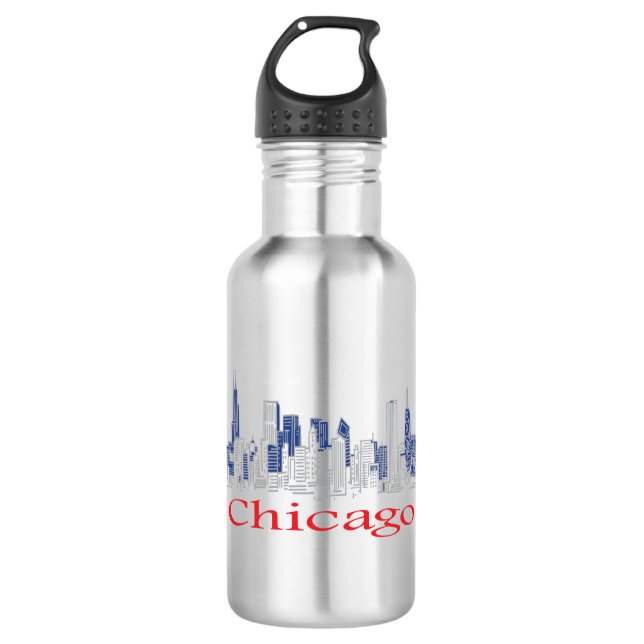 Botella De Agua Chicago-Skyline (Anverso)