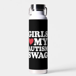 Botella De Agua Chicas Aman Mi Swagger de Autismo Divertido Concie