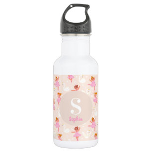 Botella De Agua Chicas Cute Pink Ballerina Swan Personalizado