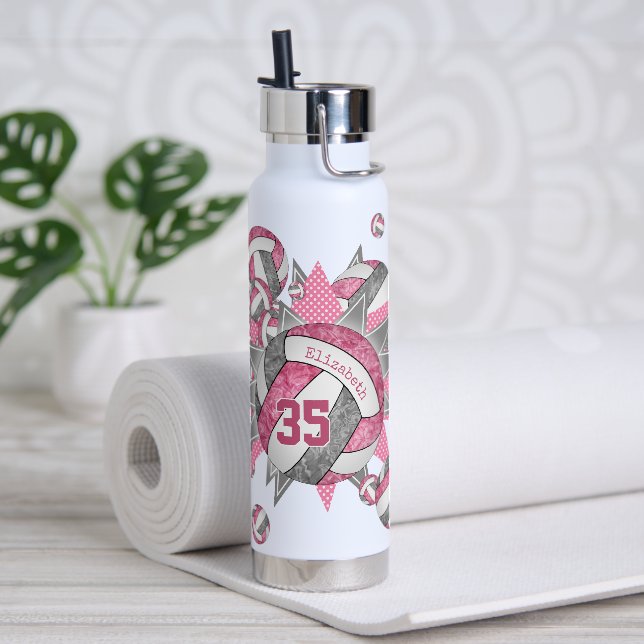 Botella De Agua chicas de voleibol deportivo rosa (Yoga)