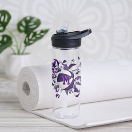 Botella De Agua chicas deportivos púrpura baloncesto blanco estrel