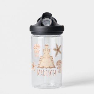 Botella De Agua Chicas educados Sandcastle Ocean Kids School