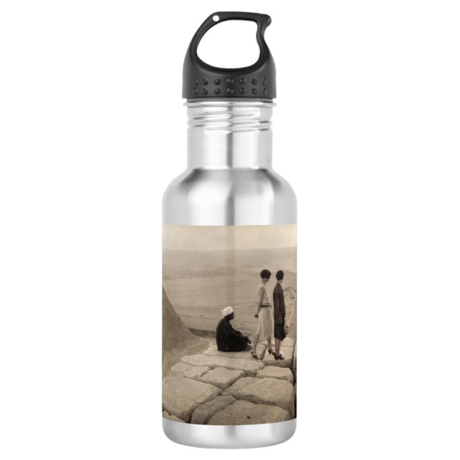 Botella De Agua Chicas Flapper Amanecer Pirámide de Keops, Egipto  (Anverso)