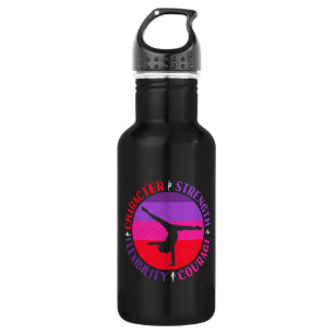 Botella De Agua Chicas Gimnasia Fuerza de caracteres Valor