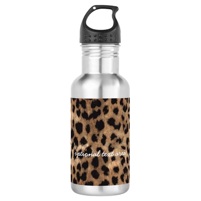 Botella De Agua Chicas Glamour de Estampado de Leopardo Guepardo (Anverso)