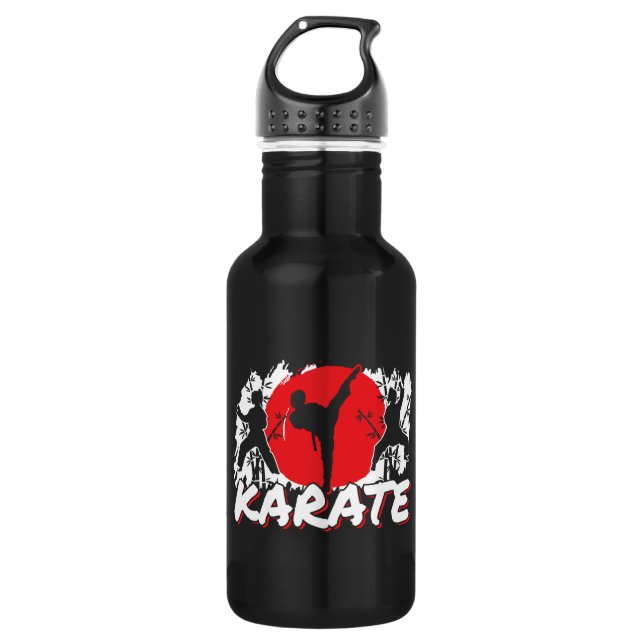 Botella De Agua Chicas Karate - Tema japonés patriótico (Anverso)