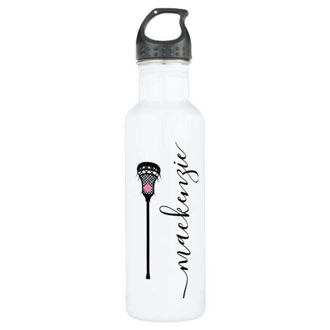 Botella De Agua Chicas Lacrosse Nombre Personalizado Acero inoxida (Anverso)