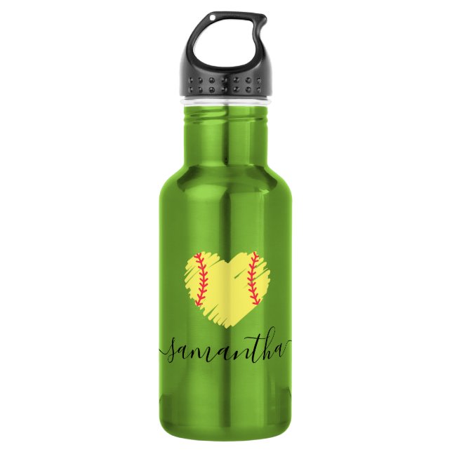 Botella De Agua Chicas  personalizadas Personalizado de Softbol (Anverso)