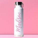 Botella De Agua Chicas rosados de moda Nombre Personalizado de gui<br><div class="desc">Una botella de agua monocasco rosa personalizada y muy bonita para un chica al que le encantan los regalos simples y manuscritos. Hermoso guión cursivo en el costado de la botella que explica su nombre.</div>