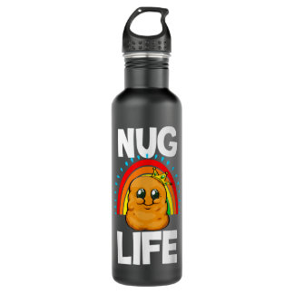 Botella De Agua Chicken Nuggets Vida Arcoiris Funny Hombres Pollo