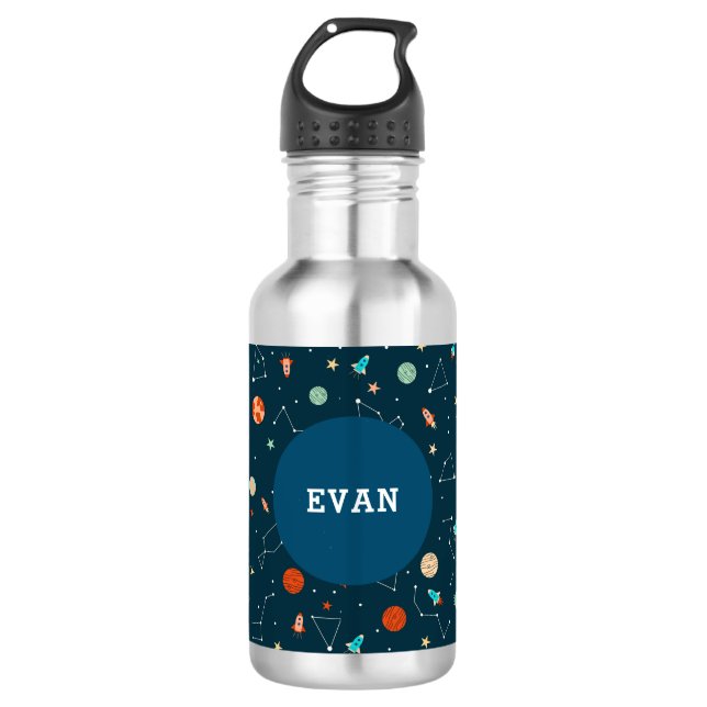 Botella De Agua Chicos planetas del espacio exterior Guay - Cohete (Anverso)