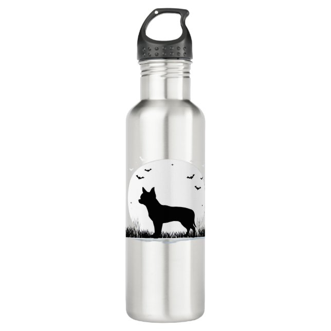 Botella De Agua Chihuahua Dog - Halloween Moon Silhouette Classic (Anverso)