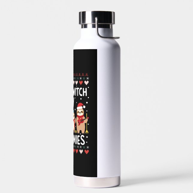 Botella De Agua Chillin With My Slothmies Funny Sloth Ugly Christm (Izquierdo)