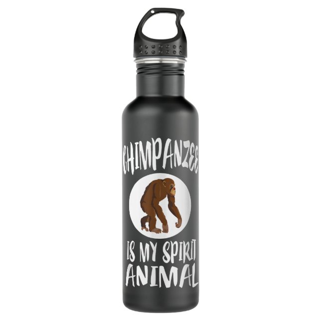 Botella De Agua Chimpancé es mi animal espiritual (Anverso)