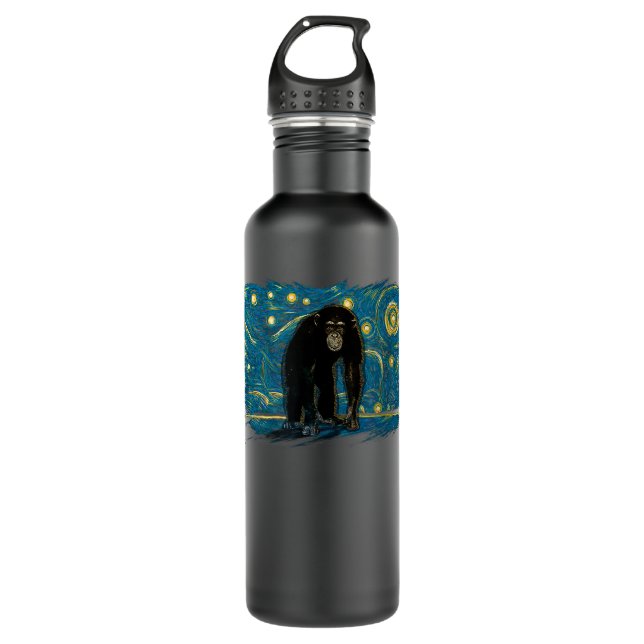 Botella De Agua Chimpancé estilo vintage retro (Anverso)