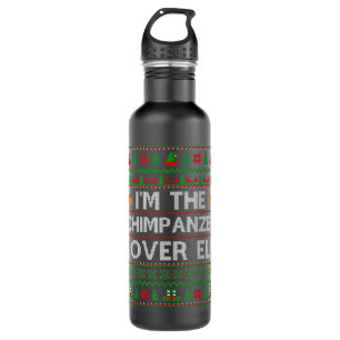 Botella De Agua Chimpancé feo a la familia Lover Elf Christma