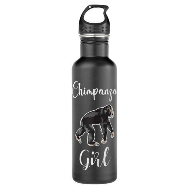 Botella De Agua Chimpanzee Chica Monkey Chimpanzee Lover I Love Ch (Anverso)