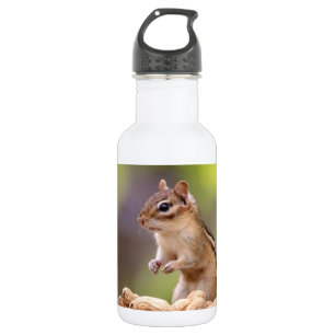 Botella De Agua Chipmunk con cacahuetes
