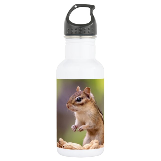Botella De Agua Chipmunk con cacahuetes (Anverso)