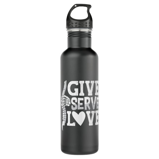 Botella De Agua Chiropractic Give Serve Love Spine Chiropractor (Anverso)