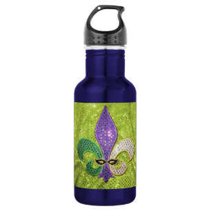 Botella De Agua Chispa de la joya de New Orleans de la flor de lis