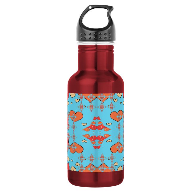 Botella De Agua Chispas de Corazones (Anverso)
