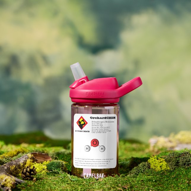 Botella De Agua Chiste divertido Dihidrógeno Monóxido (H2O) Químic (Al aire libre)