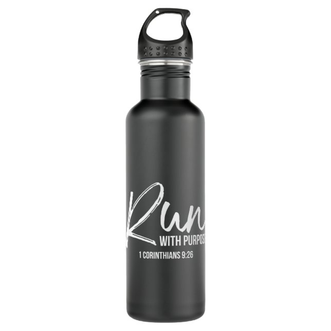 Botella De Agua Christian Runner Gift Running Gear Run With Purpos (Anverso)