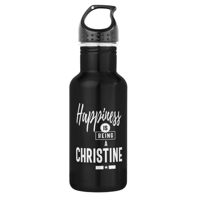 Botella De Agua Christine Nombre personalizado Regalo de cumpleaño (Anverso)