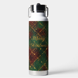 Botella De Agua Christmas, Merry Christmas,Luxury Gold Red Green 