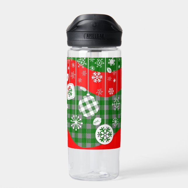 Botella De Agua Christmas Water Bottle – White Ornaments  (Atrás)
