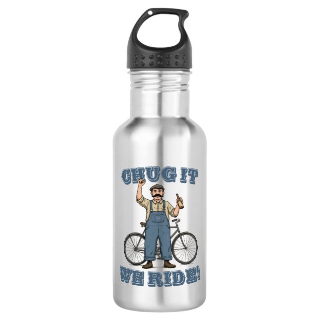 Botella De Agua Chug It We Ride Ciclismo (Anverso)