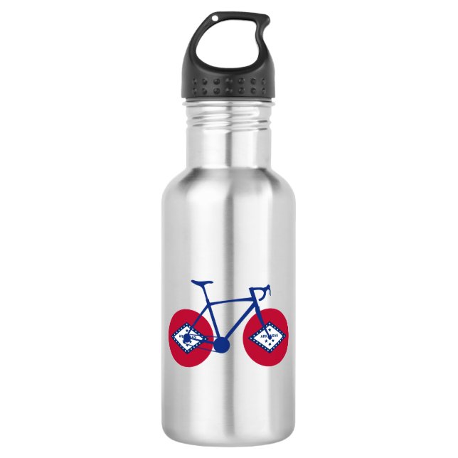 Botella De Agua Ciclismo con bandera de Arkansas (Anverso)
