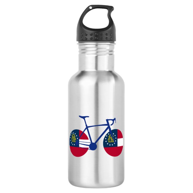 Botella De Agua Ciclismo con bandera de Georgia (Anverso)