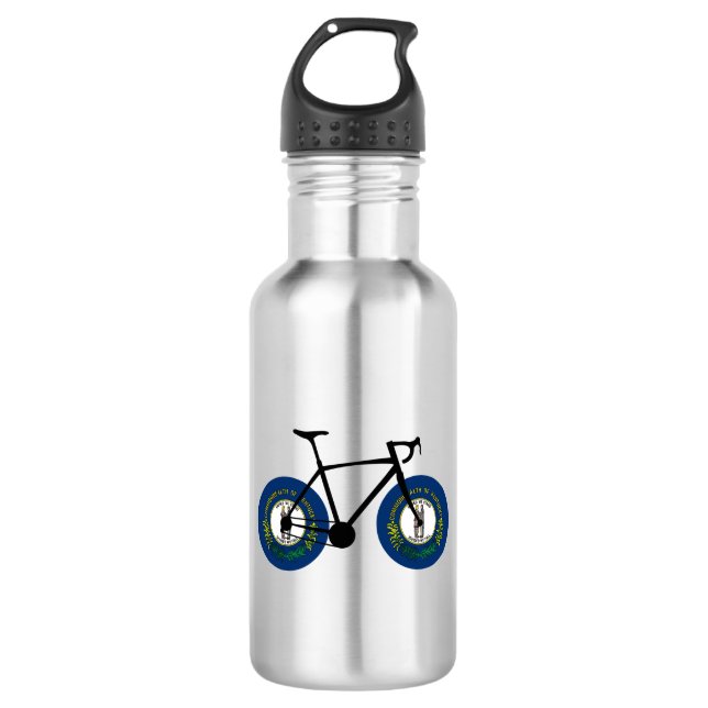 Botella De Agua Ciclismo con bandera de Kentucky (Anverso)