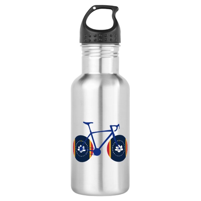 Botella De Agua Ciclismo con bandera de Misisipi (Anverso)