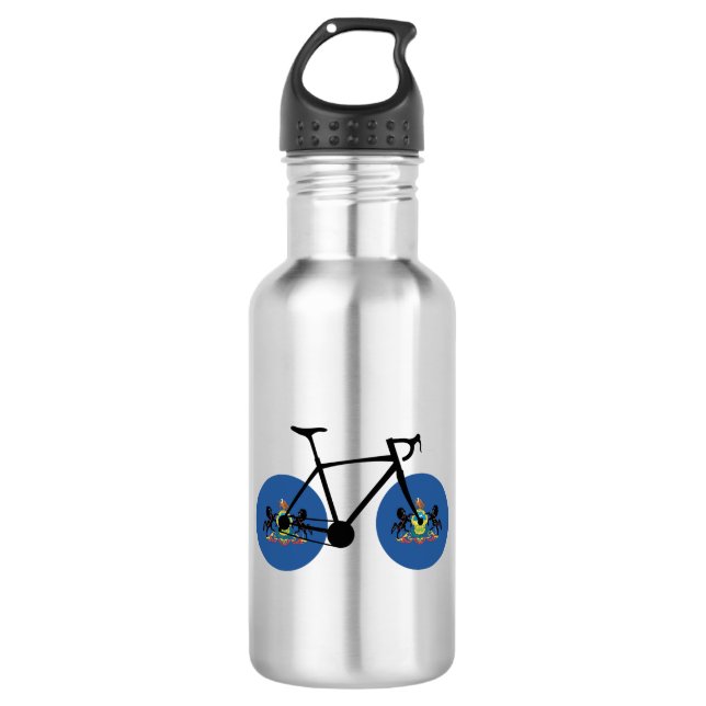 Botella De Agua Ciclismo con bandera de Pensilvania (Anverso)