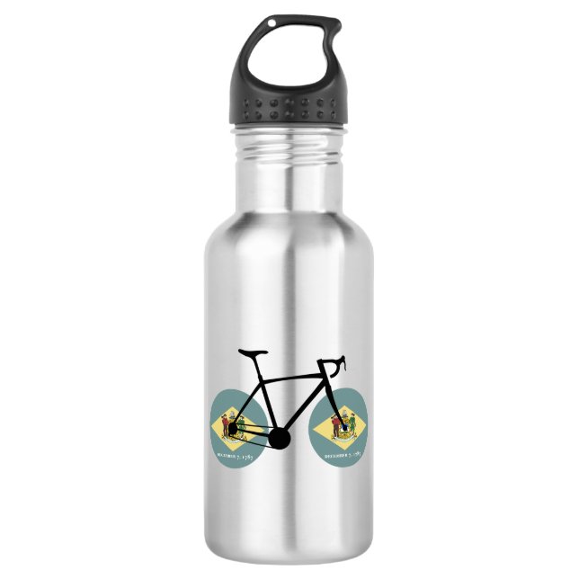 Botella De Agua Ciclismo de bandera de Delaware (Anverso)