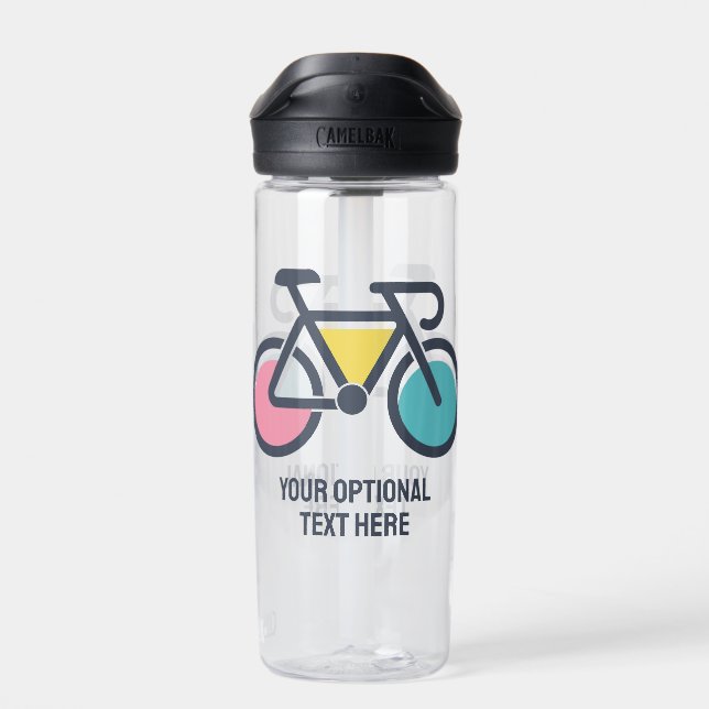 Botella De Agua Ciclismo de texto personalizado (Atrás)