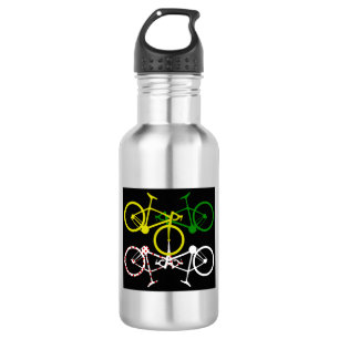 Botella De Agua Ciclismo Jerseys de Polka-Punto Verde Amarillo