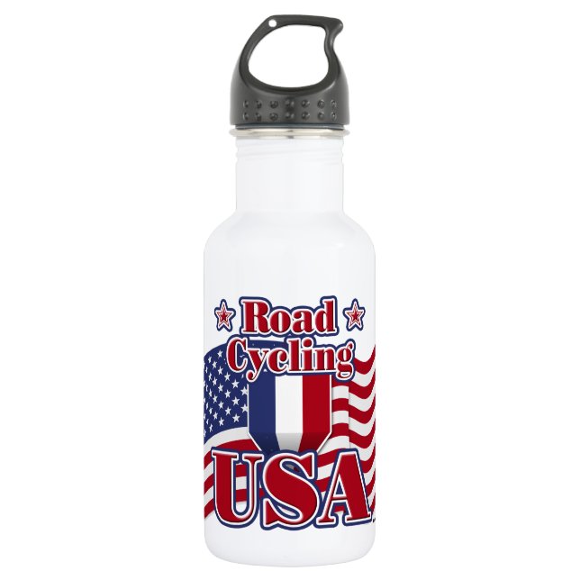 Botella De Agua Ciclismo Road USA (Anverso)