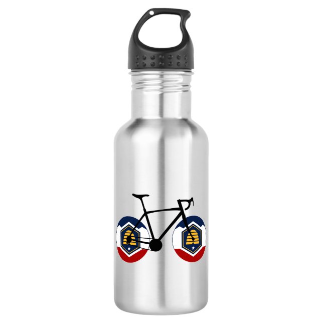 Botella De Agua Ciclismo Utah Flag (Anverso)
