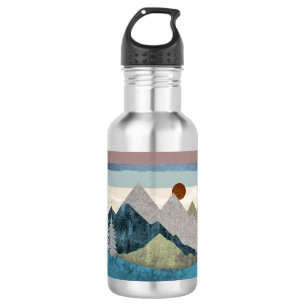 Botella De Agua Cielo de rayas de montaña