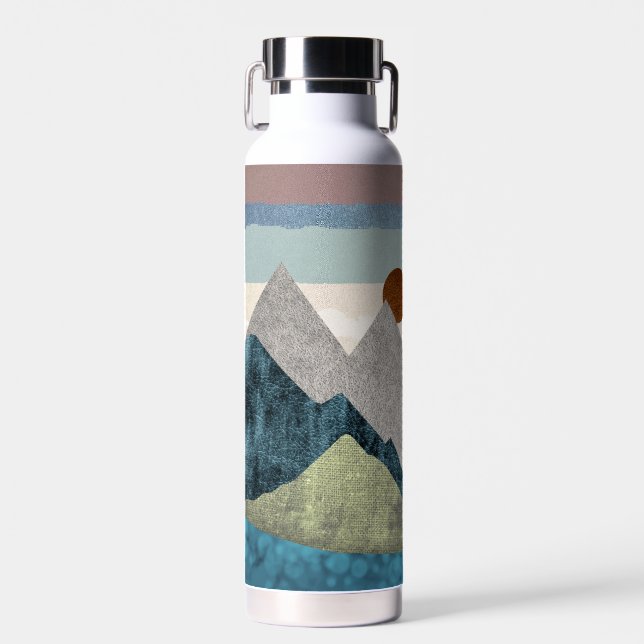 Botella De Agua Cielo de rayas de montaña (Delantero)