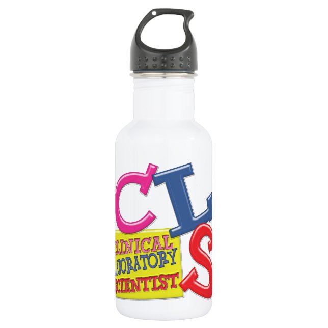 BOTELLA DE AGUA CIENTÍFICO CLÍNICO DE LABORATORIO CLÍNICO DE CLS W (Anverso)