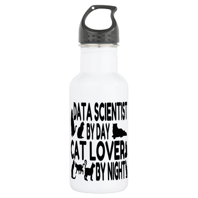 Botella De Agua Científico de datos de Cat Lover (Anverso)