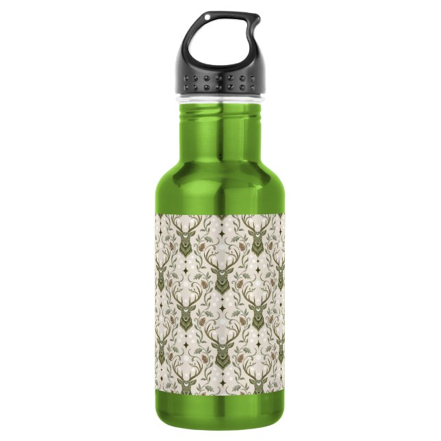 Botella De Agua Ciervo Tribal Boho, Soñando con Ciervos (Anverso)