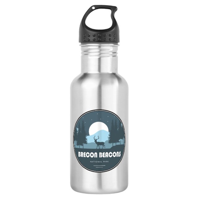 Botella De Agua Ciervos del Parque Nacional Brecon Beacons (Anverso)